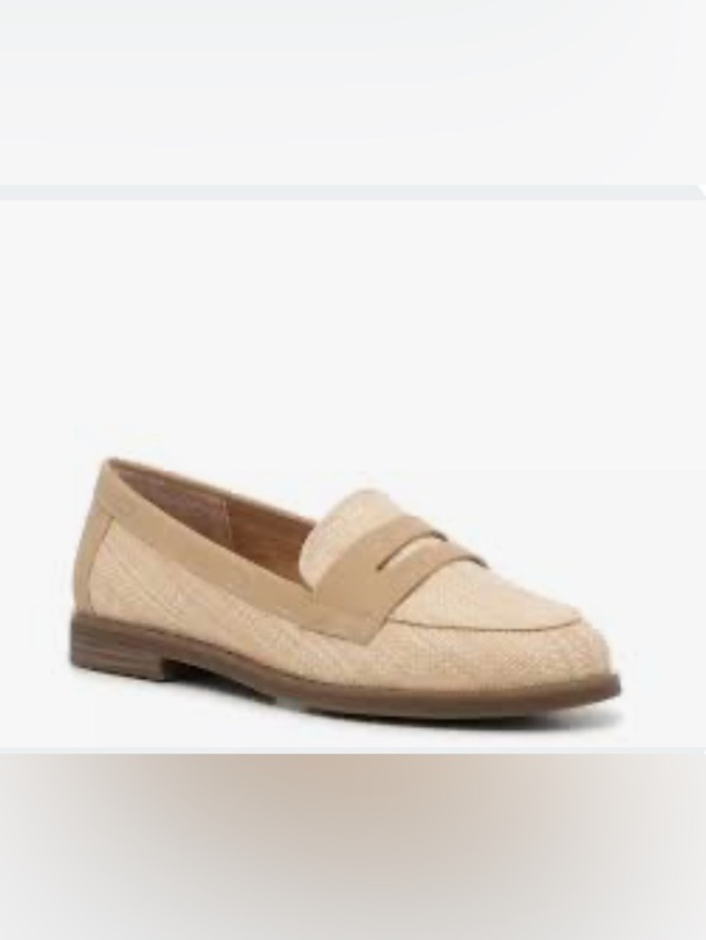 Kelly & Katie Beige Woven Leather Penny Loafers